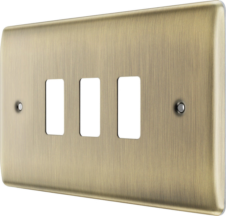 BG RNAB3 Nexus Metal 3G Grid Front Plate - Antique Brass - westbasedirect.com