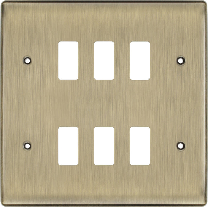 BG RNAB6 Nexus Metal 6G Grid Front Plate - Antique Brass - westbasedirect.com