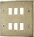 BG RNAB6 Nexus Metal 6G Grid Front Plate - Antique Brass - westbasedirect.com