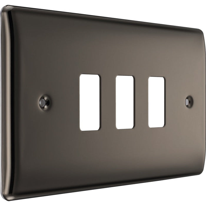 BG RNBN3 Nexus Metal 3G Grid Front Plate - Black Nickel - westbasedirect.com