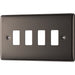 BG RNBN4 Nexus Metal 4G Grid Front Plate - Black Nickel - westbasedirect.com