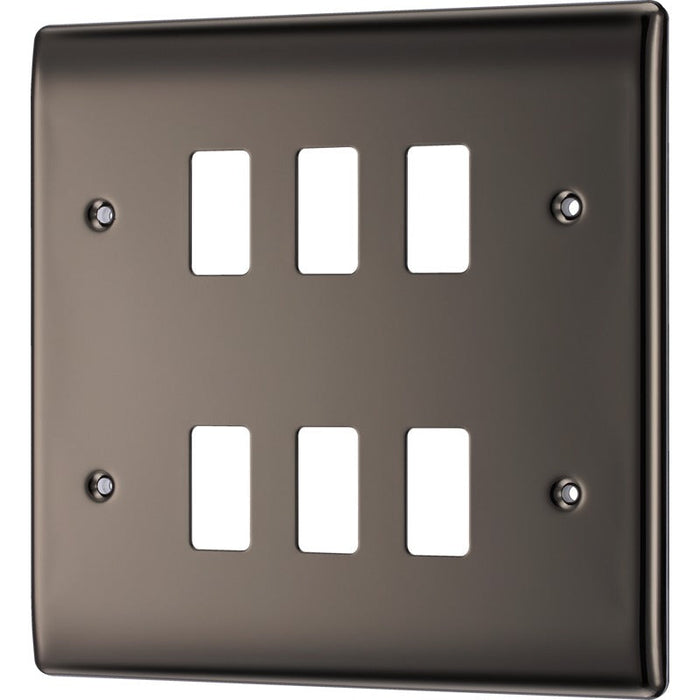 BG RNBN6 Nexus Metal 6G Grid Front Plate - Black Nickel - westbasedirect.com