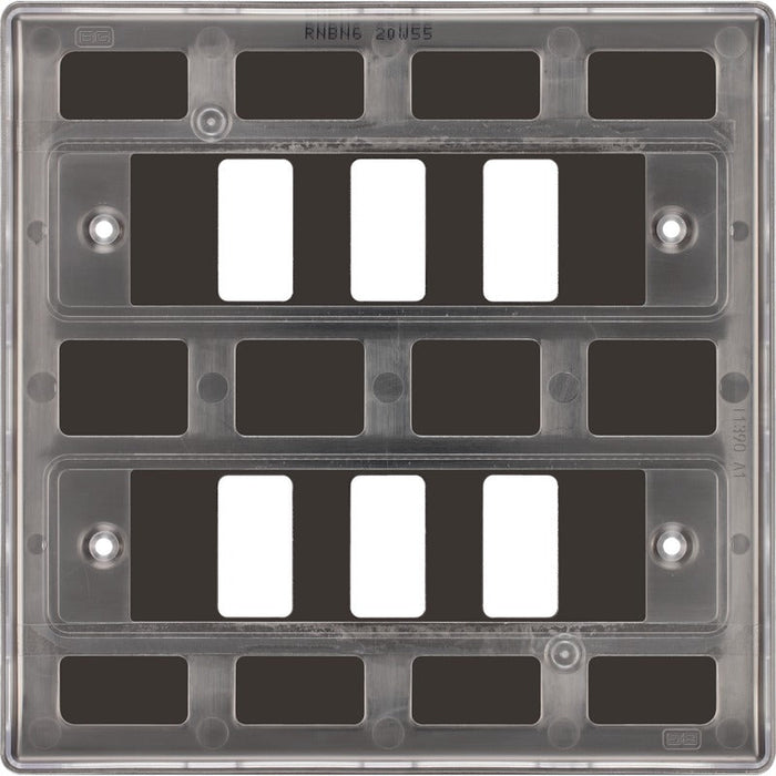 BG RNBN6 Nexus Metal 6G Grid Front Plate - Black Nickel - westbasedirect.com