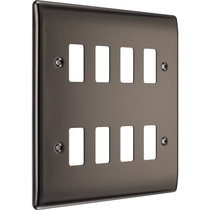 BG RNBN8 Nexus Metal 8G Grid Front Plate - Black Nickel - westbasedirect.com