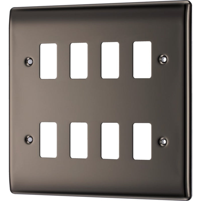 BG RNBN8 Nexus Metal 8G Grid Front Plate - Black Nickel - westbasedirect.com