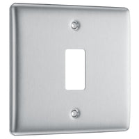 BG RNBS1 Nexus Metal 1G Grid Front Plate - Brushed Steel