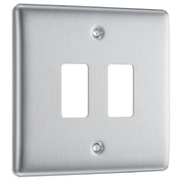 BG RNBS2 Nexus Metal 2G Grid Front Plate - Brushed Steel