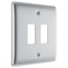 BG RNBS2 Nexus Metal 2G Grid Front Plate - Brushed Steel - westbasedirect.com