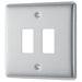 BG RNBS2 Nexus Metal 2G Grid Front Plate - Brushed Steel - westbasedirect.com