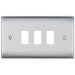 BG RNBS3 Nexus Metal 3G Grid Front Plate - Brushed Steel - westbasedirect.com