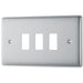 BG RNBS3 Nexus Metal 3G Grid Front Plate - Brushed Steel - westbasedirect.com