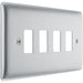 BG RNBS4 Nexus Metal 4G Grid Front Plate - Brushed Steel - westbasedirect.com