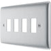 BG RNBS4 Nexus Metal 4G Grid Front Plate - Brushed Steel - westbasedirect.com