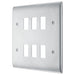 BG RNBS6 Nexus Metal 6G Grid Front Plate - Brushed Steel - westbasedirect.com