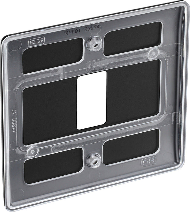 BG RNFB1 Nexus Metal 1G Grid Front Plate - Matt Black - westbasedirect.com