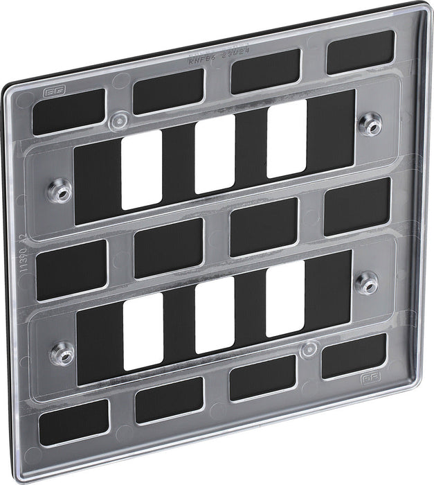 BG RNFB6 Nexus Metal 6G Grid Front Plate - Matt Black - westbasedirect.com