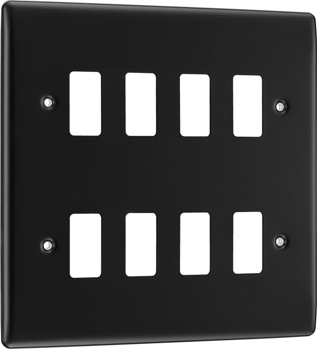 BG RNFB8 Nexus Metal 8G Grid Front Plate - Matt Black - westbasedirect.com