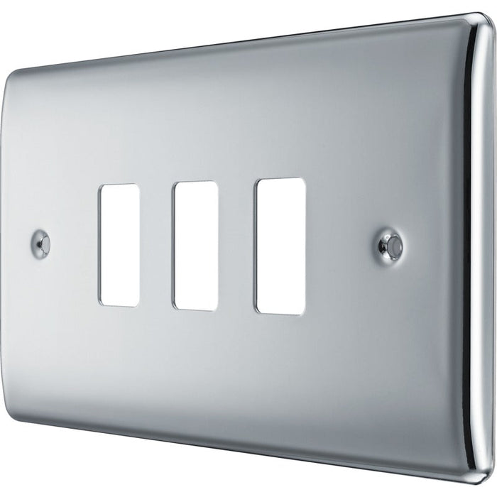 BG RNPC3 Nexus Metal 3G Grid Front Plate - Polished Chrome - westbasedirect.com