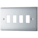 BG RNPC4 Nexus Metal 4G Grid Front Plate - Polished Chrome - westbasedirect.com