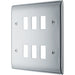 BG RNPC6 Nexus Metal 6G Grid Front Plate - Polished Chrome - westbasedirect.com