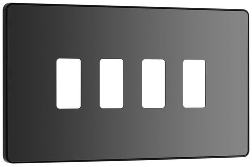 BG Evolve RPCDBC4B 4G Grid Front Plate - Black Chrome (Black) - westbasedirect.com