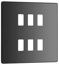 BG Evolve RPCDBC6B 6G Grid Front Plate - Black Chrome (Black)