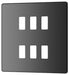 BG Evolve RPCDBC6B 6G Grid Front Plate - Black Chrome (Black) - westbasedirect.com