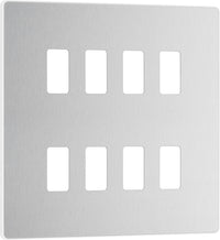 BG Evolve RPCDBS8W 8G Grid Front Plate - Brushed Steel (White)