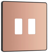 BG Evolve RPCDCP2B 2G Grid Front Plate - Polished Copper (Black)