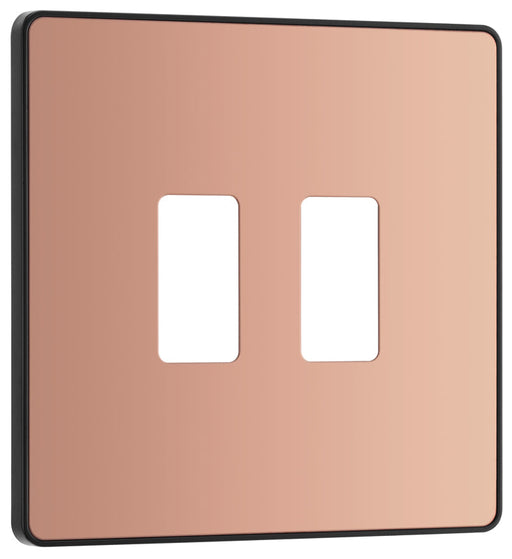 BG Evolve RPCDCP2B 2G Grid Front Plate - Polished Copper (Black) - westbasedirect.com