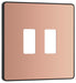 BG Evolve RPCDCP2B 2G Grid Front Plate - Polished Copper (Black) - westbasedirect.com