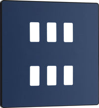 BG Evolve RPCDDB6B 6G Grid Front Plate - Matt Blue (Black)