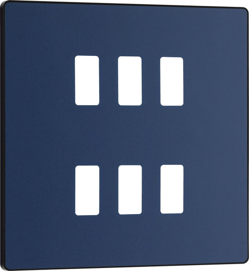 BG Evolve RPCDDB6B 6G Grid Front Plate - Matt Blue (Black) - westbasedirect.com