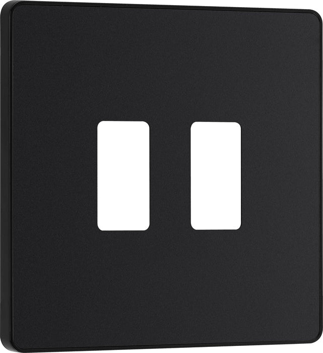 BG Evolve RPCDMB2B 2G Grid Front Plate - Matt Black (Black) - westbasedirect.com