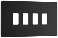 BG Evolve RPCDMB4B 4G Grid Front Plate - Matt Black (Black)