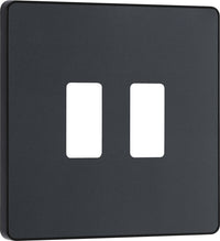 BG Evolve RPCDMG2B 2G Grid Front Plate - Matt Grey (Black)
