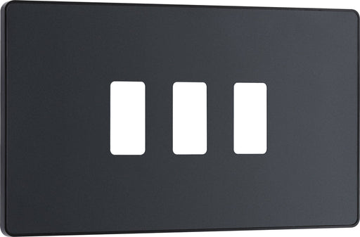 BG Evolve RPCDMG3B 3G Grid Front Plate - Matt Grey (Black) - westbasedirect.com