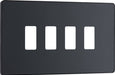 BG Evolve RPCDMG4B 4G Grid Front Plate - Matt Grey (Black) - westbasedirect.com