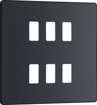 BG Evolve RPCDMG6B 6G Grid Front Plate - Matt Grey (Black)