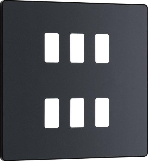 BG Evolve RPCDMG6B 6G Grid Front Plate - Matt Grey (Black) - westbasedirect.com