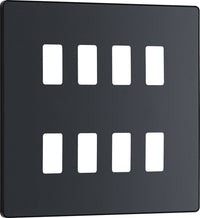 BG Evolve RPCDMG8B 8G Grid Front Plate - Matt Grey (Black)