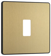 BG Evolve RPCDSB1B 1G Grid Front Plate - Satin Brass (Black)
