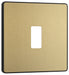 BG Evolve RPCDSB1B 1G Grid Front Plate - Satin Brass (Black) - westbasedirect.com
