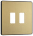 BG Evolve RPCDSB2B 2G Grid Front Plate - Satin Brass (Black) - westbasedirect.com