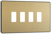 BG Evolve RPCDSB4B 4G Grid Front Plate - Satin Brass (Black)