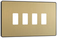 BG Evolve RPCDSB4B 4G Grid Front Plate - Satin Brass (Black) - westbasedirect.com