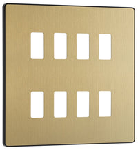 BG Evolve RPCDSB8B 8G Grid Front Plate - Satin Brass (Black)