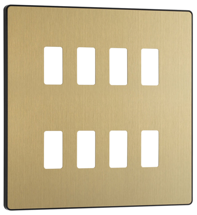 BG Evolve RPCDSB8B 8G Grid Front Plate - Satin Brass (Black) - westbasedirect.com