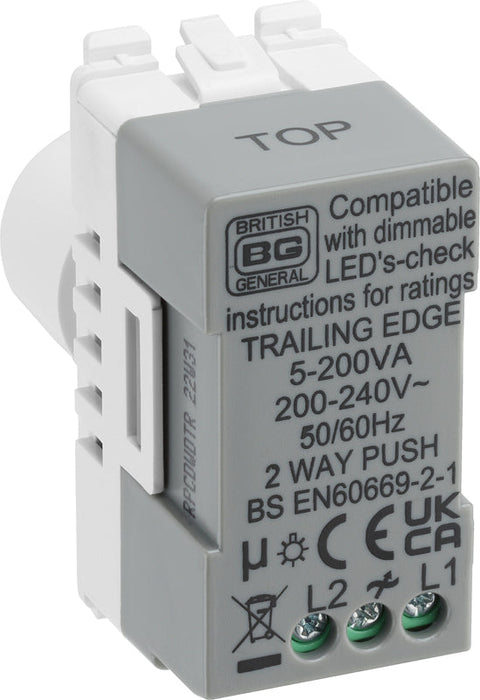 BG Evolve RPCDWDTR Grid Dimmer 2-Way 200W Trailing Edge - White - westbasedirect.com