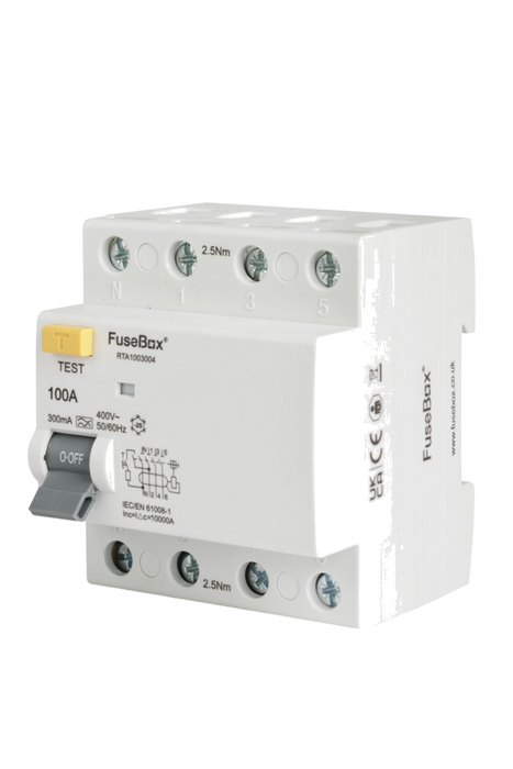 FuseBox RTA1003004 100A 300mA 4P Type A RCD - westbasedirect.com